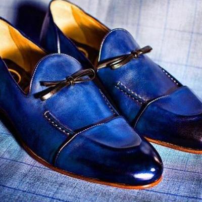 Classic Handmade Blue Leather Gorgeous Looking..