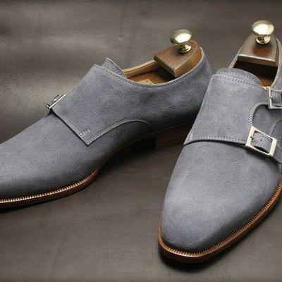 Trendy Men's Grey Color Shoes, Double..