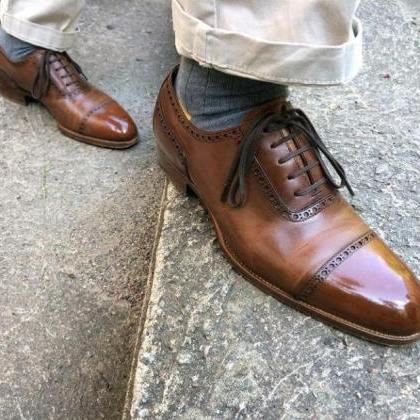 Elegant Brown Pure Leather Shoes,..