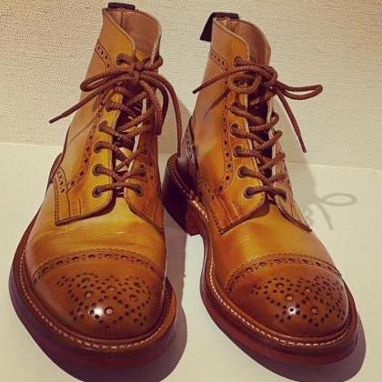 Classic Men's Hand Made Oxfords Tan..