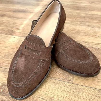 Handmade Brown Moccasin Suede Shoes