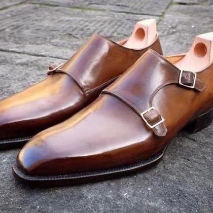 Luxury Men's Double Monk Strap Shoes..