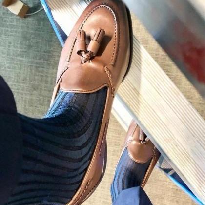 Awesome Wear Brown Hand Made Tassels Loafer..