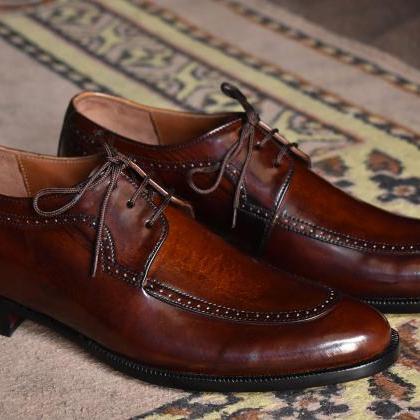 Classic Men's Handmade Brown Lace Up..