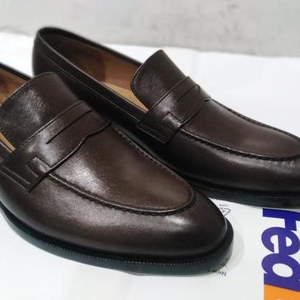 Decent Style Dark Brown Attractive Real Leather..