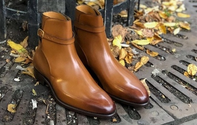 Luxury Men's Handmade Jodhpur Tan Brown Hiking Boot In Genuine Leather For Men