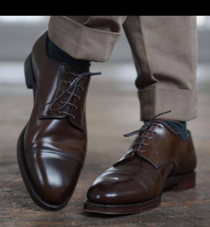 Unique Style Chocolate Brown Cap Toe Leather Lace Up Shoes