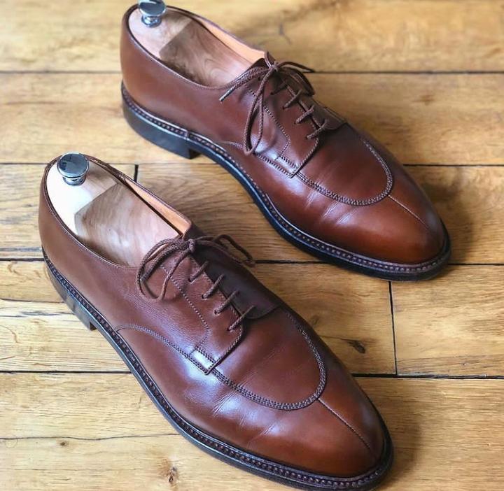 New Handmade Brown Split Toe Leather Lace Up Formal Shoes