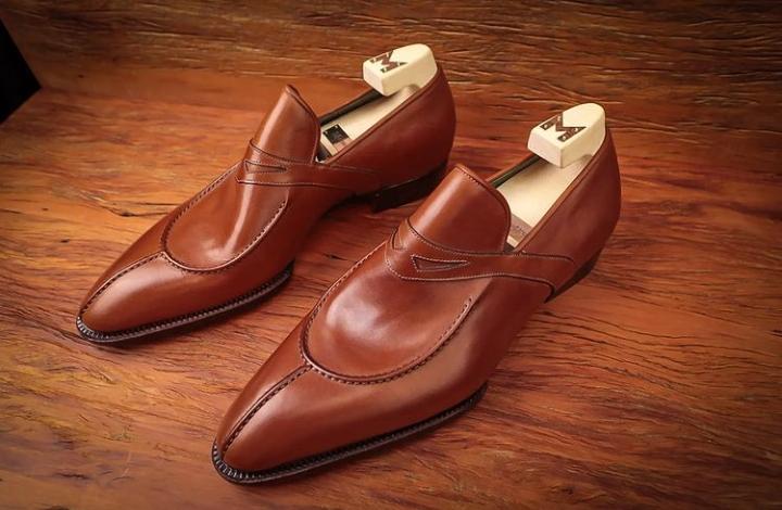 Elegant Men's Handmade Brown Split Toe Style Shoes, Moccasin Genuine Leather Shoes