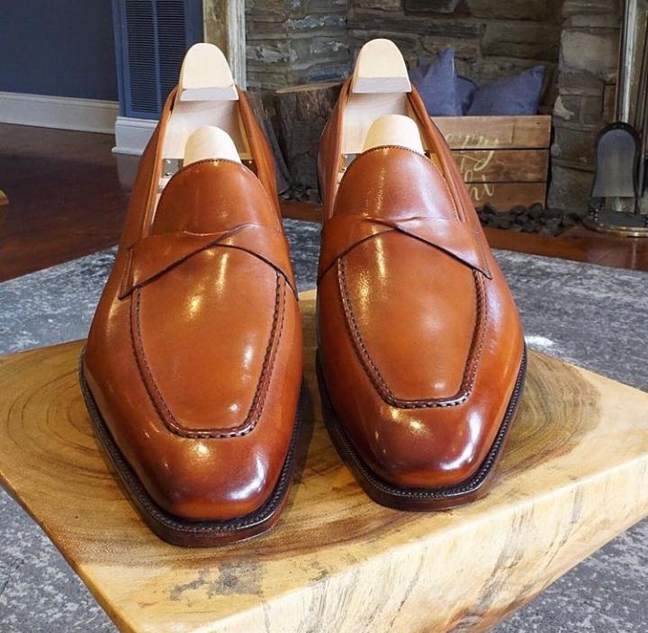 Decent Wear Men's Brown Genuine Leather Moccasin Wedding Shoes