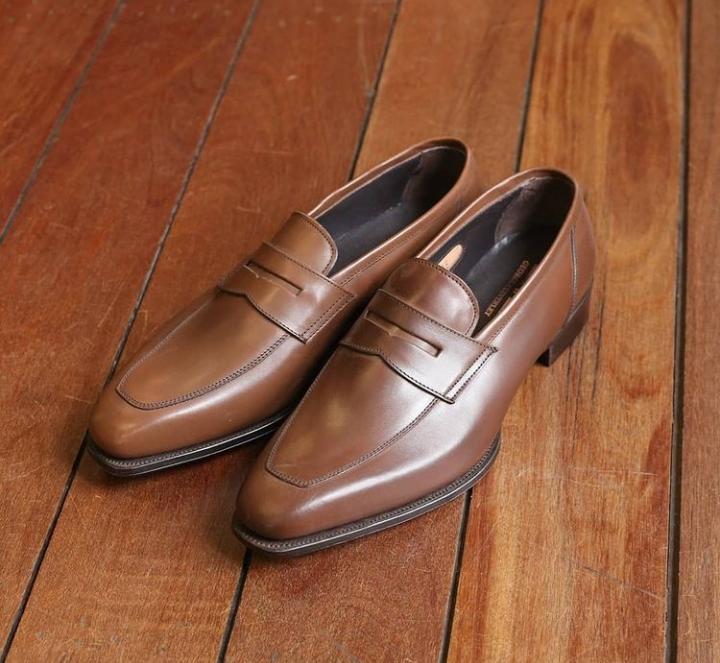 Trendy Brown Moccasin Leather Shoes, Handmade Men's Wedding Shoes