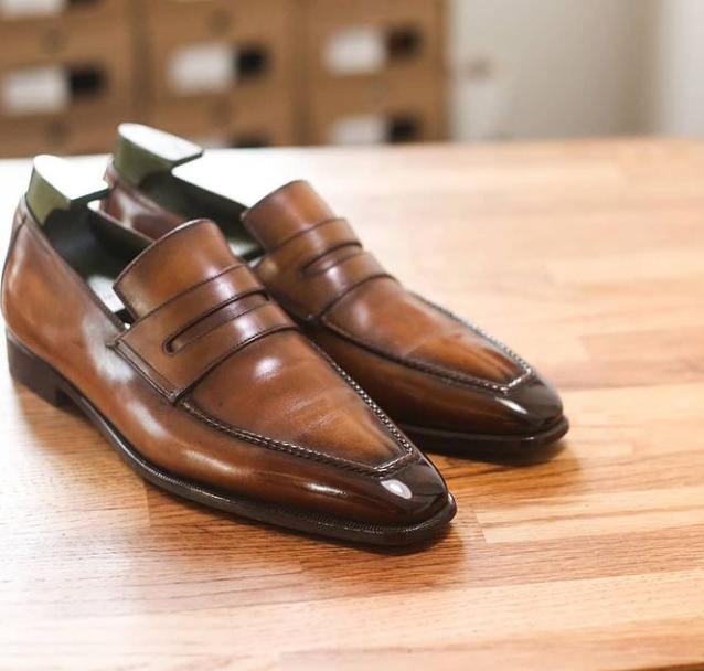 Handmade Brown Moccasin Leather Shoes
