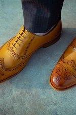 Elegant Oxfords Bespoke Tan Wingtip Shoes, Men's Dress Brogue Shoes