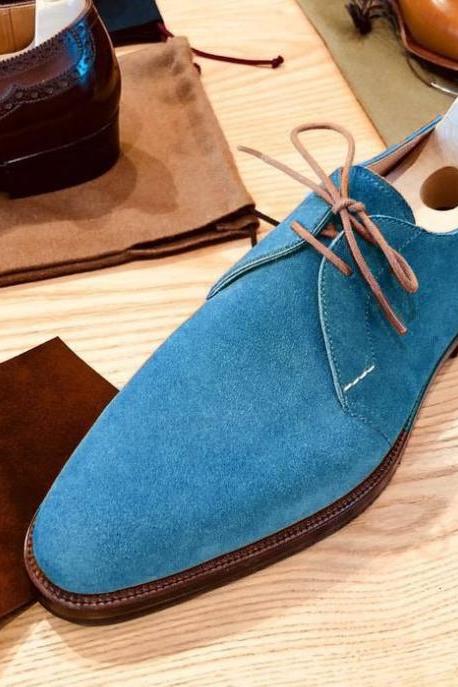 Best Customize Blue Chukka Lace Up Suede Formal Wear Shoes