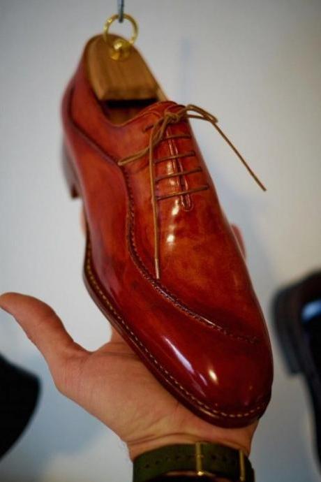 Classic Best Brown Leather Formal Wear Hand Made Lace Up Shoes